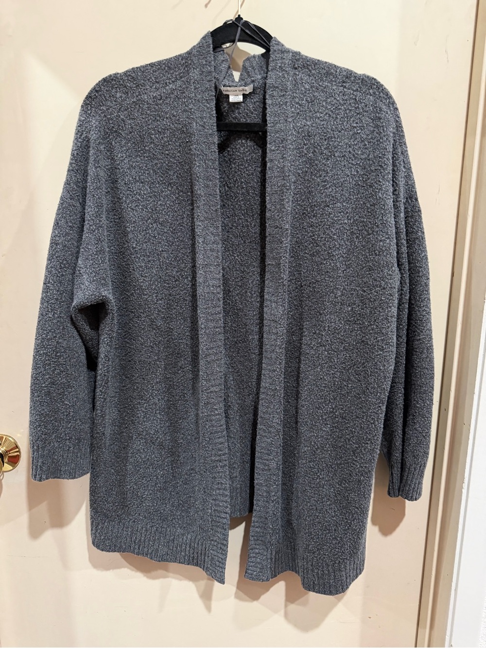 American Eagle Outfitters Open-Front Charcoal Gray Cardigan